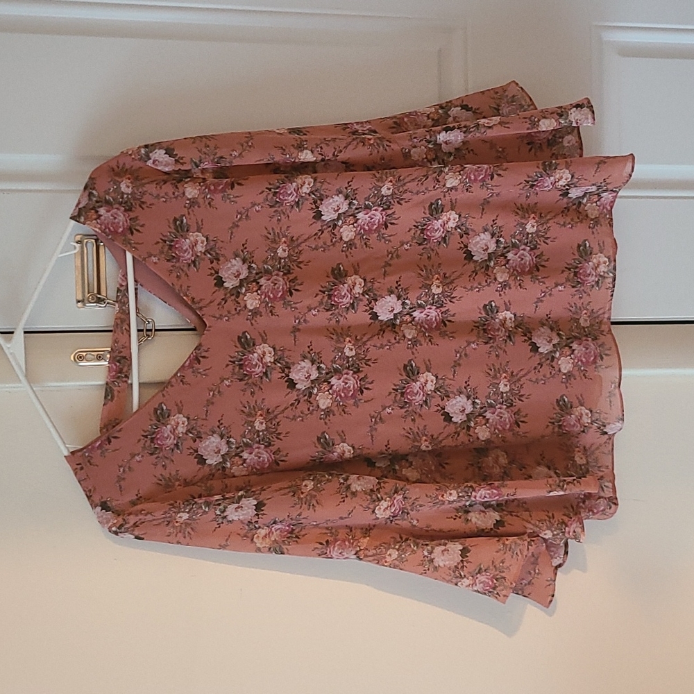 Zac & Rachel Pink Floral Blouse (L)